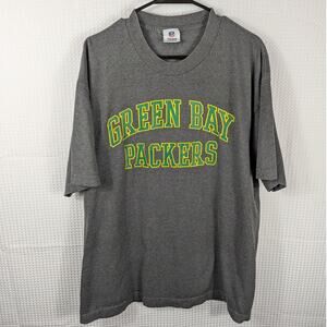 Green Bay Packers NFL Team Apparel T-Shirt Men’s Large Gray Cotton Football Tee